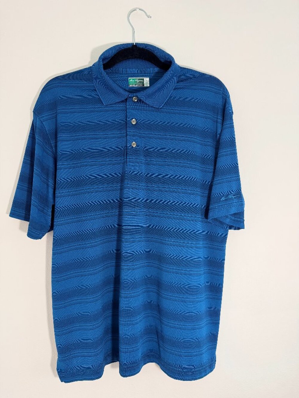 Ben Hogan Blue Striped Performance Golf Polo Shirt Size L Athletic Minimalist - Picture 2 of 6